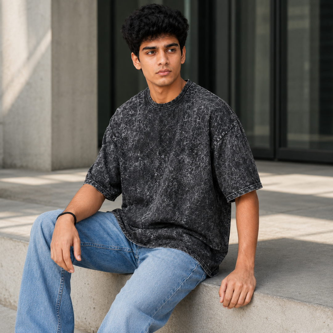 240 GSM Acid Wash Oversized T-Shirt Wholesale Blank Tee