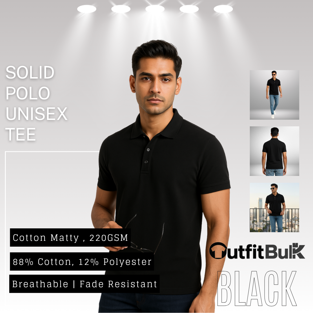 220 GSM Matty Piqué Polo T-Shirt Wholesale Blank Unisex Polo