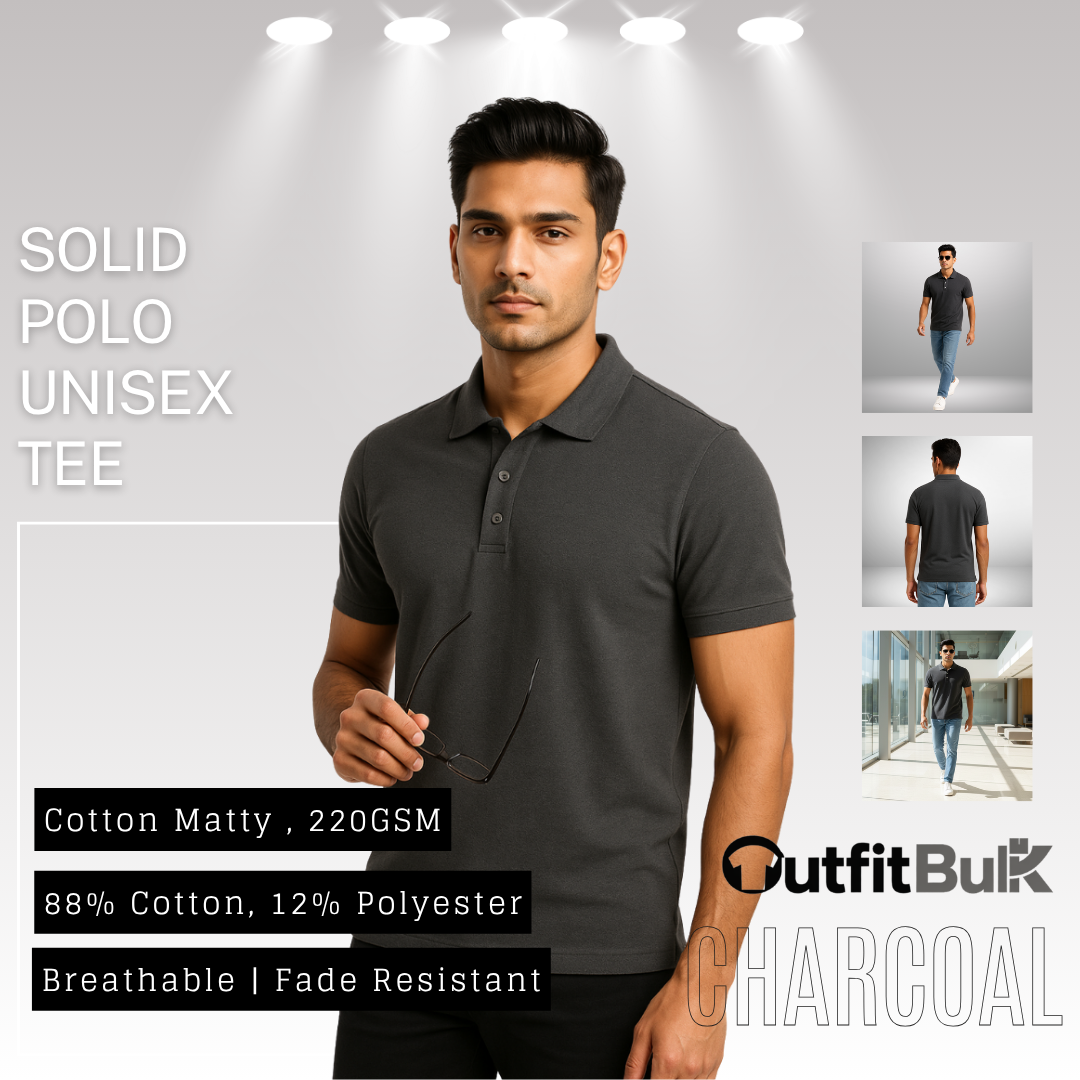 220 GSM Matty Piqué Polo T-Shirt Wholesale Blank Unisex Polo