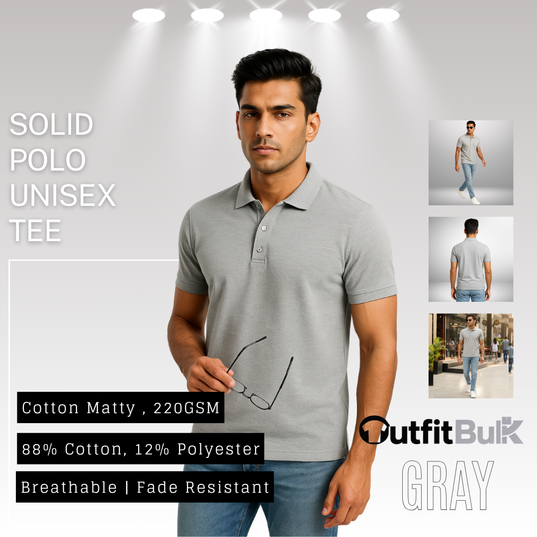 220 GSM Matty Piqué Polo T-Shirt Wholesale Blank Unisex Polo