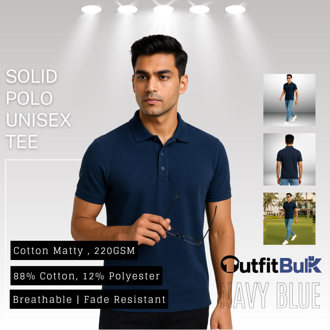 220 GSM Matty Piqué Polo T-Shirt Wholesale Blank Unisex Polo