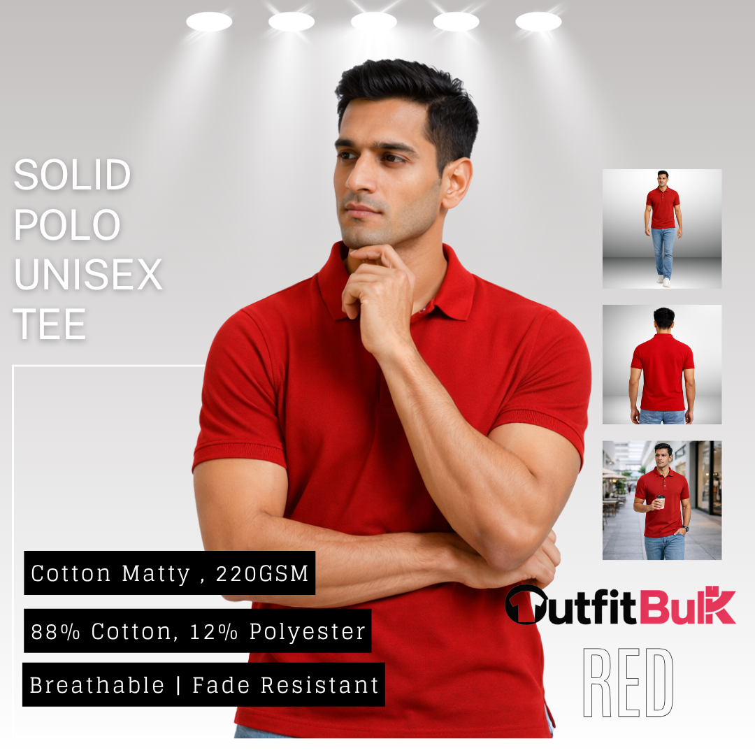220 GSM Matty Piqué Polo T-Shirt Wholesale Blank Unisex Polo