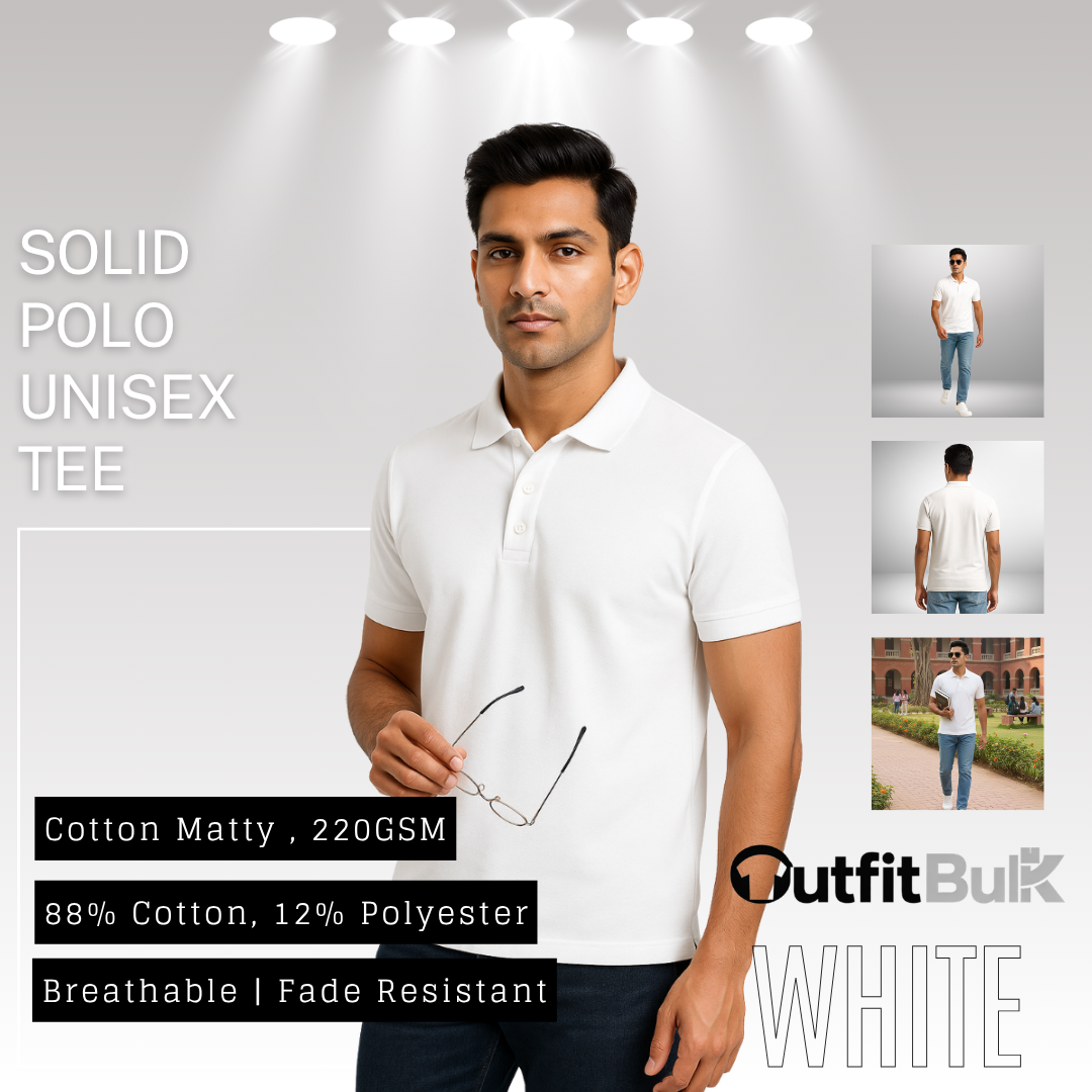 220 GSM Matty Piqué Polo T-Shirt Wholesale Blank Unisex Polo