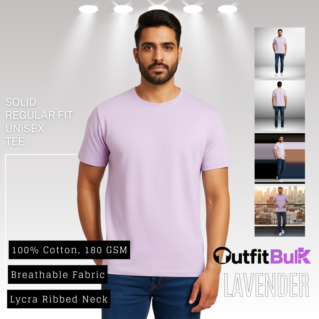 180 GSM Cotton Round Neck T-Shirt Wholesale Blank Unisex Tee